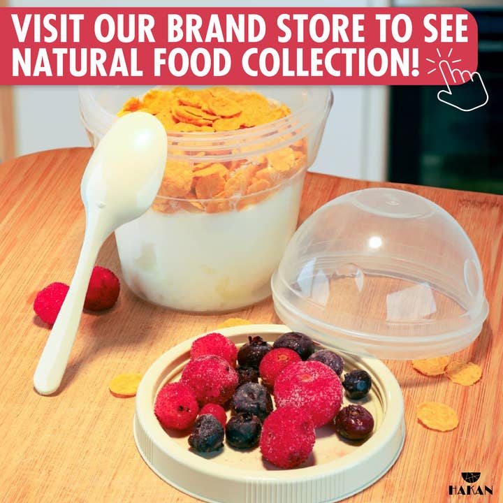 Hakan - Wholesale Food Storage Container - Hakan Reusable Yogurt Parfait Cups 4-Pack, 16.9 Oz, 4-Color6