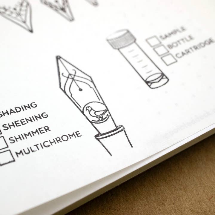 The Well-Appointed Desk - Wholesale Rubber/Decorative Stamp - "Nibs & Ink" - 4"x6" Clear Stamp Set (16 stamp designs)