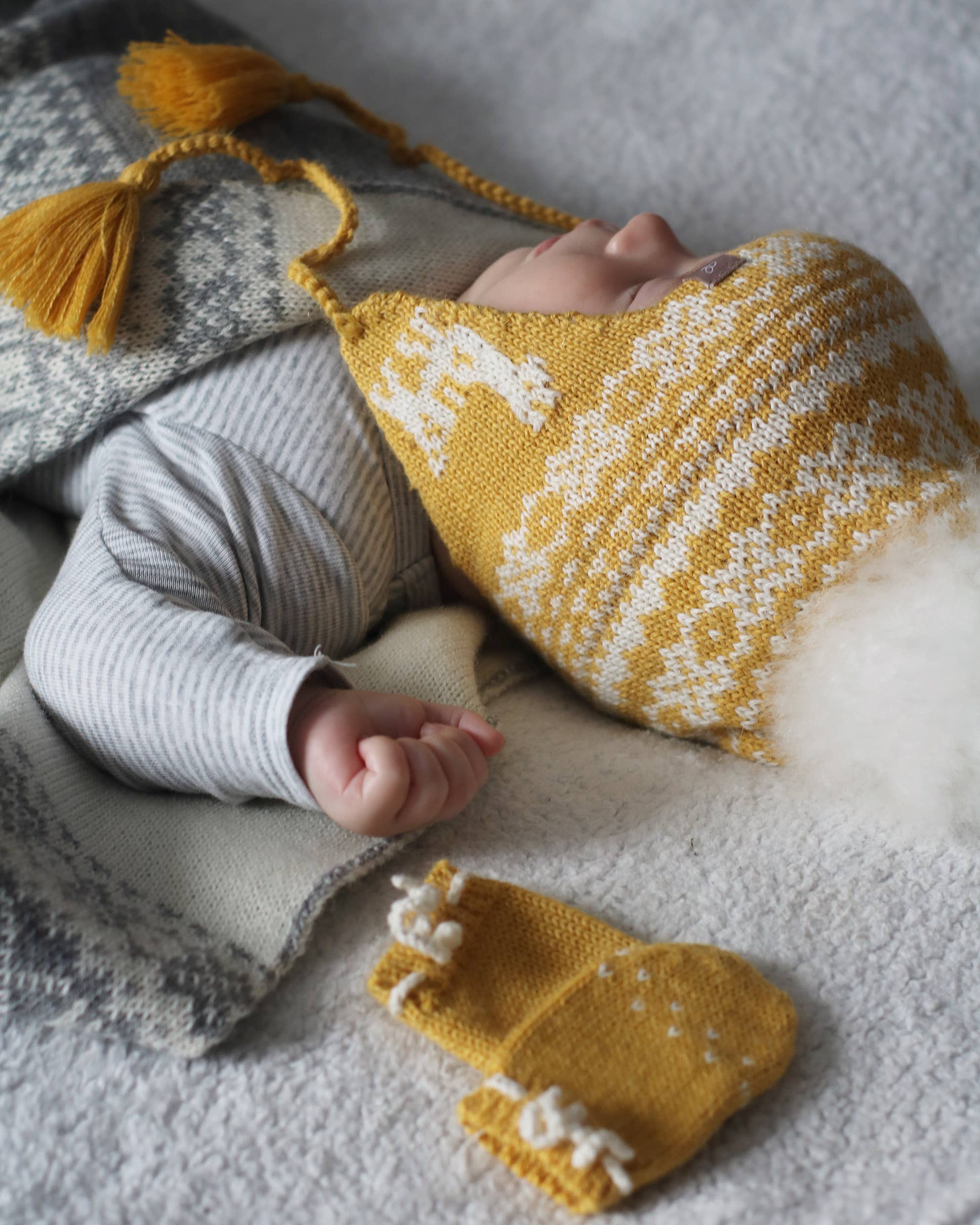 Samantha Holmes Alpaca Clothing and Gifts - Wholesale Newborn/Knit Hat - Baby - Alpaca Baby Earflap Hat - CLEARANCE PRICE1