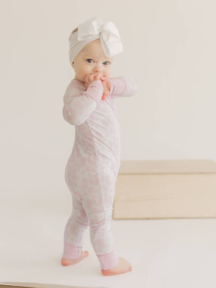 Pink Watercolor Cowboy Zip Jam for wholesale by Toast + Jams