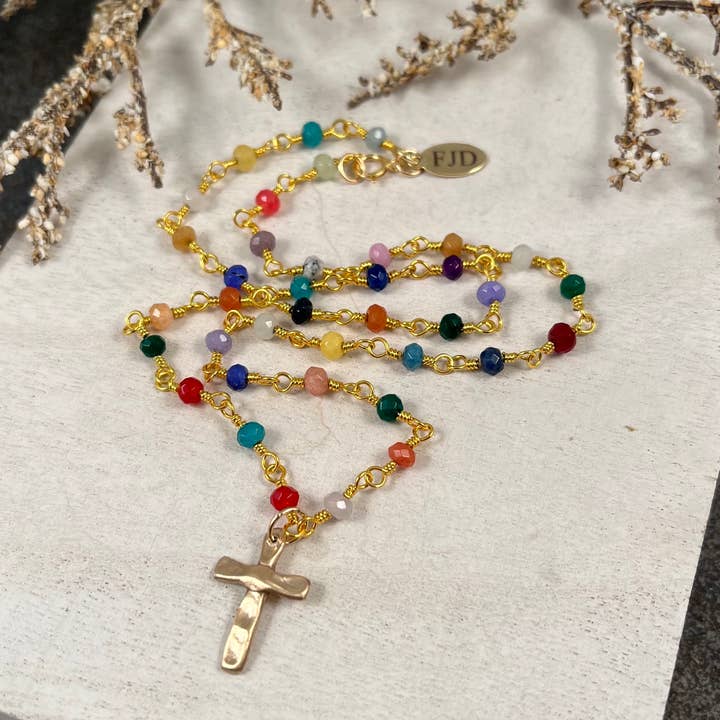 Cross Necklace with Jade for wholesale by Felicity Jewelry Designs