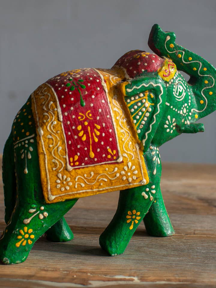 Small Hand Painted Wooden Elephant for wholesale by The India Shop