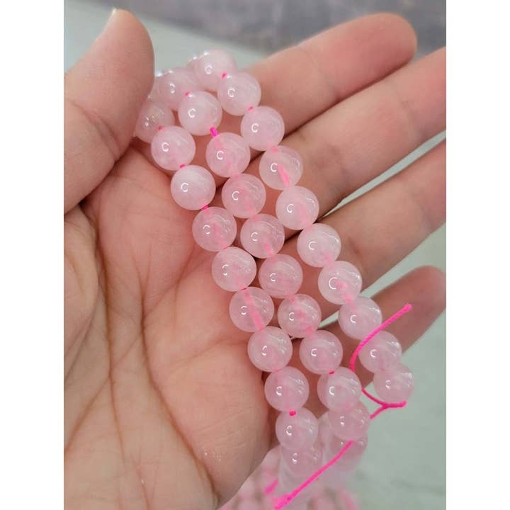 Natural Rose Quartz Crystal Pink Stone Gemstone Round 8mm for wholesale by My Magic Place Shop