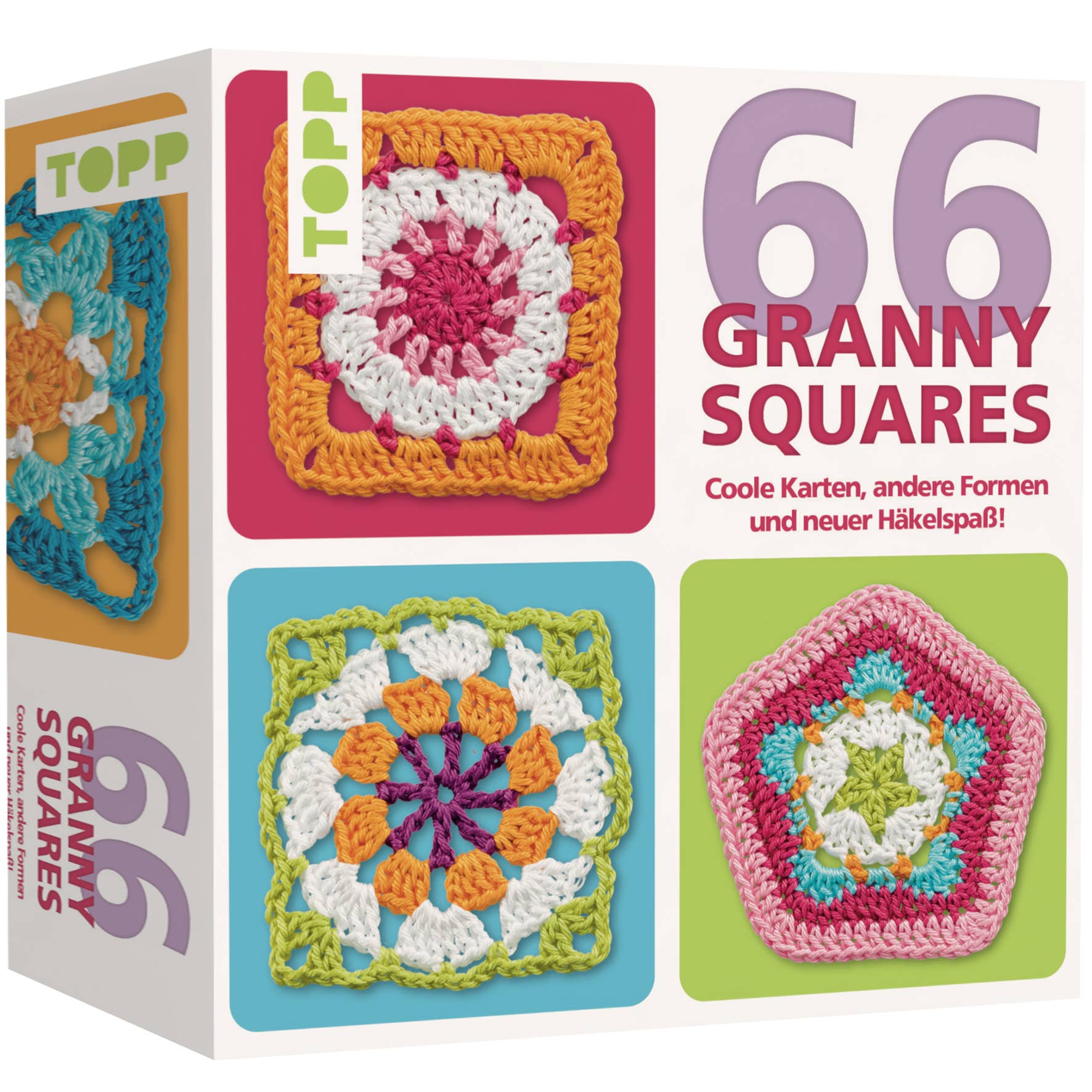 frechverlag TOPP & BusseSeewald – Artigos de tricô/crochê por atacado – Conjunto com 66 cartões de Granny Squares0