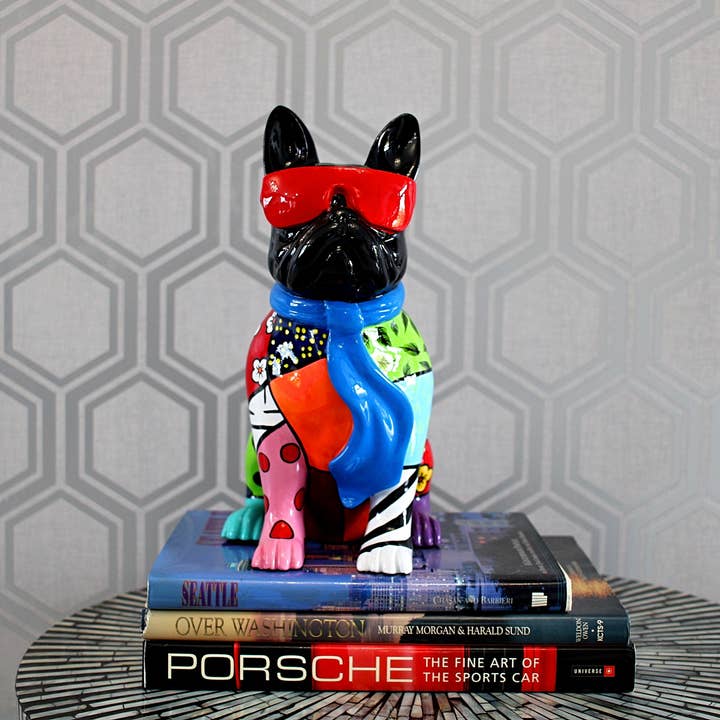Interior Illusions Plus - Wholesale Decorative Figurine - Groovy French Bulldog with Glasses - 14" tall