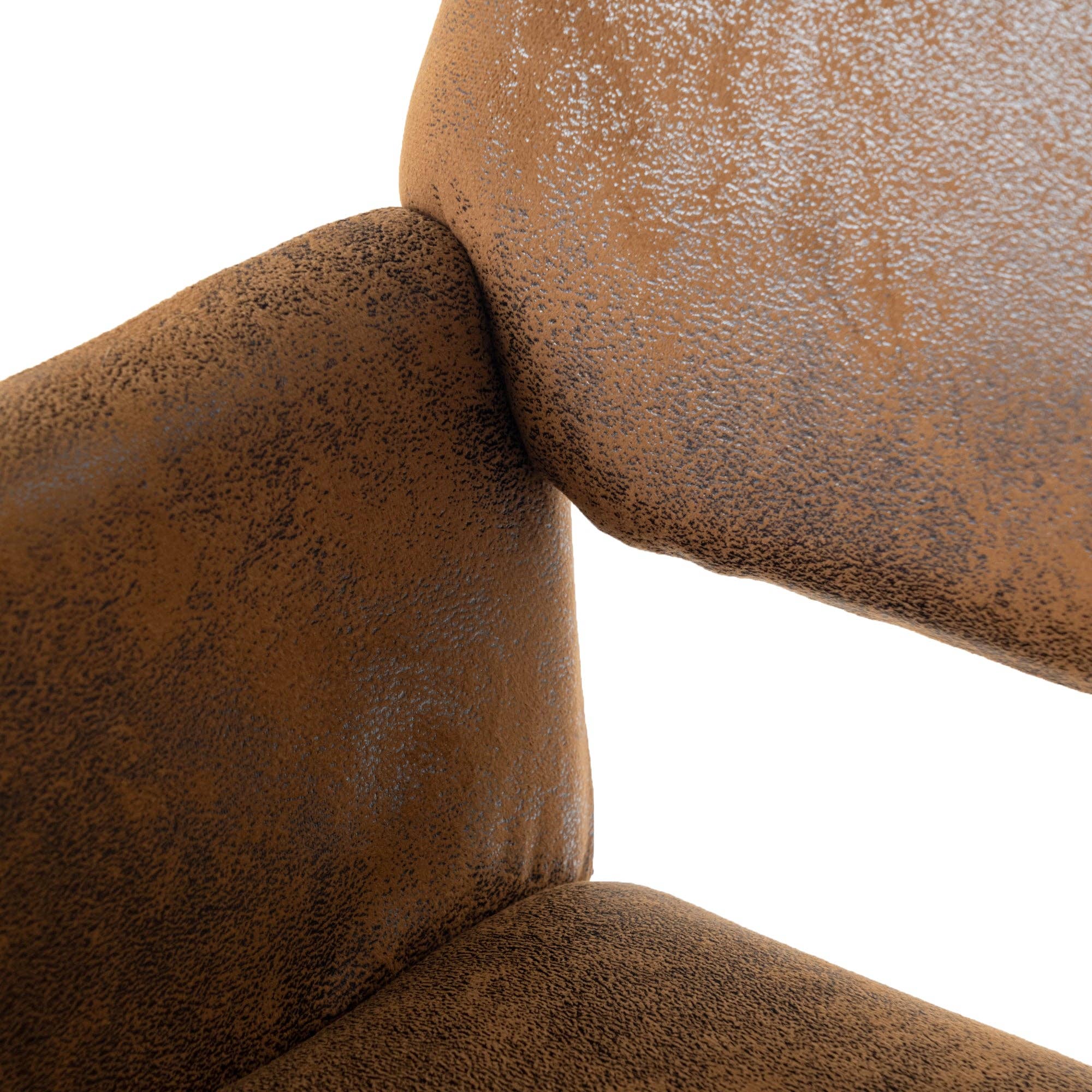 Urban Meuble - Wholesale Chair - Set of 4 industrial style dining chairs in retro brown fabric with black legs MAYFAIR SUEDE BROWN X28