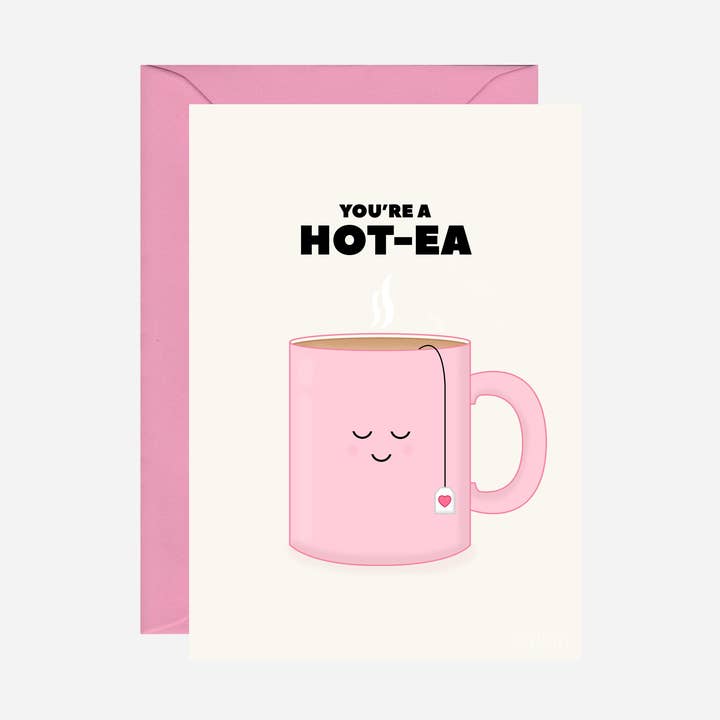Hot-Tea Love Card for wholesale by Pearl Ivy