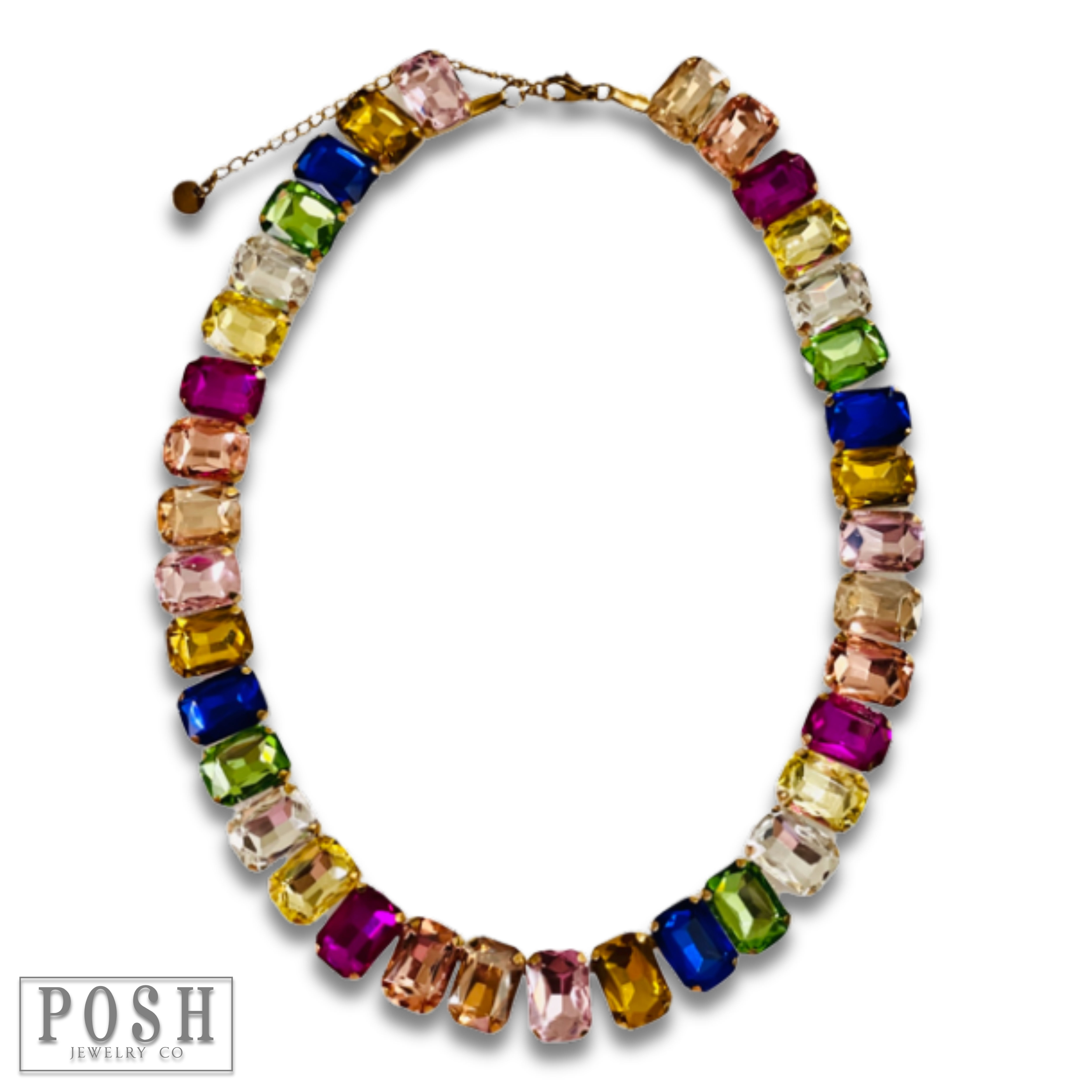 Pink Panache Brands – Colar com missangas/pérolas por atacado – Colar de strass multicolorido - LC3