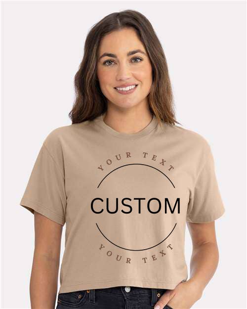 One Nine - Wholesale Screen Printed T-Shirt - Women's -  Custom Text Cropped T-Shirt 1