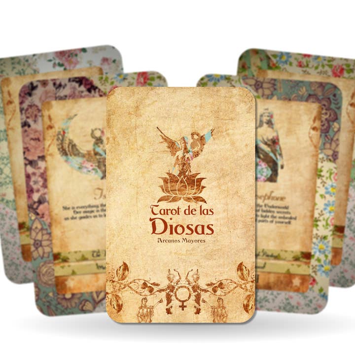 Ibiza Tarot USA - Wholesale Tarot Cards - Tarot Deck - Goddess Power Cards - Major Arcana - Sacred Feminine Oracle (Spanish)