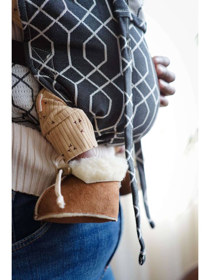 We Are Wovens - Wholesale Slippers - Baby - Wollen Slofje - Velour - Espresso baby0