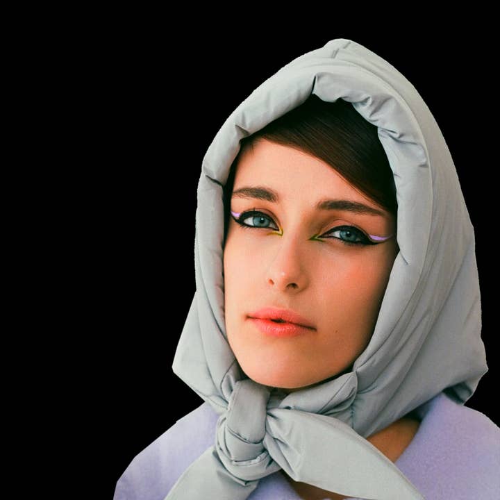 Rainbow Unicorn Birthday Surprise - Wholesale Balaclava - Women's - Puffer Hooded Head Scarf with Tie Detail, Down puffy quilted