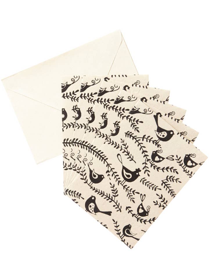 Stat A2 Uccelli e rami, nero/crema per la vendita all'ingrosso da parte di Giftsland