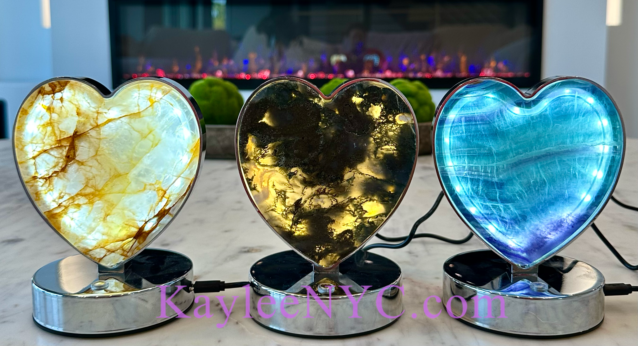 KayleeNYC - Wholesale Spiritual stone/crystal - Natural Crystal Heart Shaped Lamp Healing Energy2