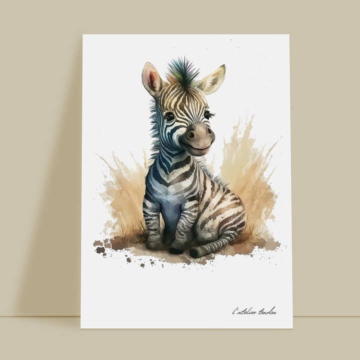 Décoration murale chambre bébé zèbre - Thème animaux réaliste pour la vente par L'atelier Toudou