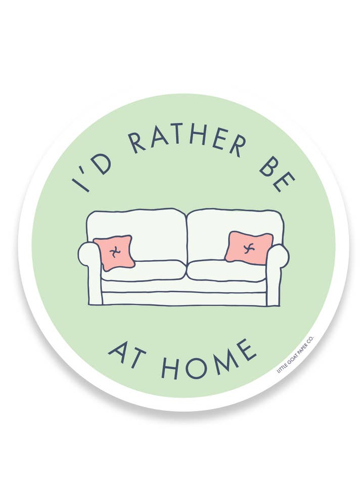 I'd Rather Be at Home Sticker for wholesale by Tiny Hooray