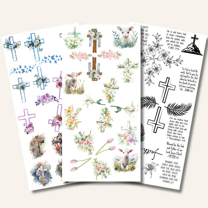 Easter | Rub On Transfer | Bible Verse | Decals For Crafts for wholesale by Christian Craft Paper