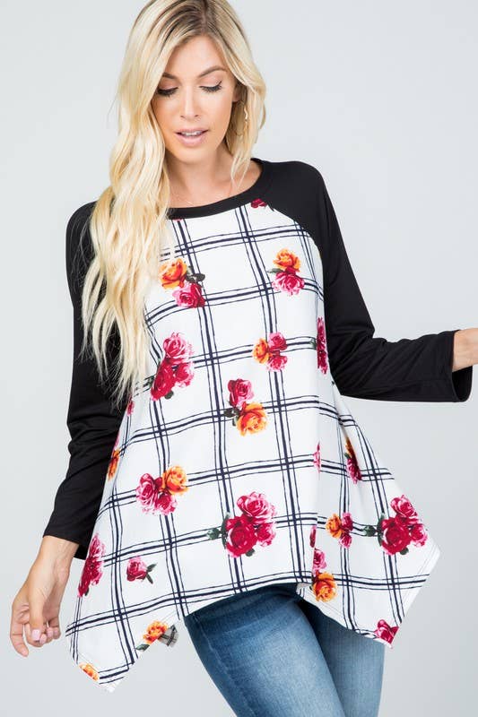 Rose Mellow Fashion - Venta al por mayor Túnica - Mujer - Jersey a cuadros Shark Bite Tunic6