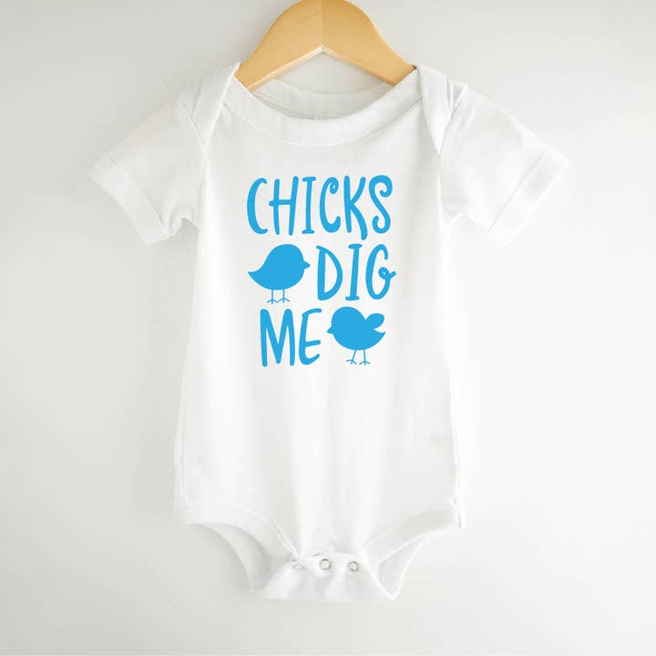 Chicks Dig Me, Easter Onesie for Boys for wholesale by Bump & Beyond Designs