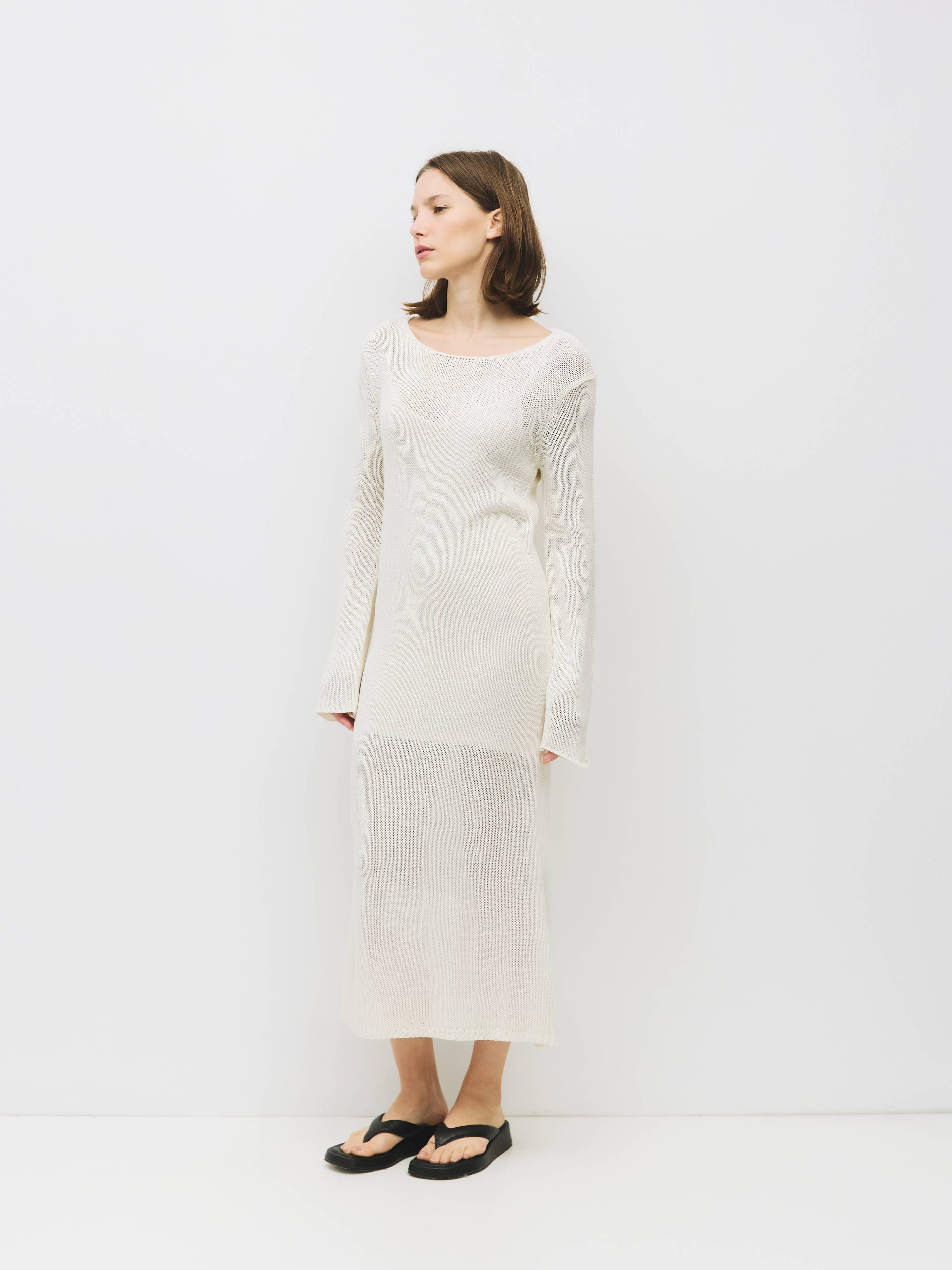 CREAM The Shauna Dress | Knit Long Sleeve Midi Dress for wholesale on Faire2