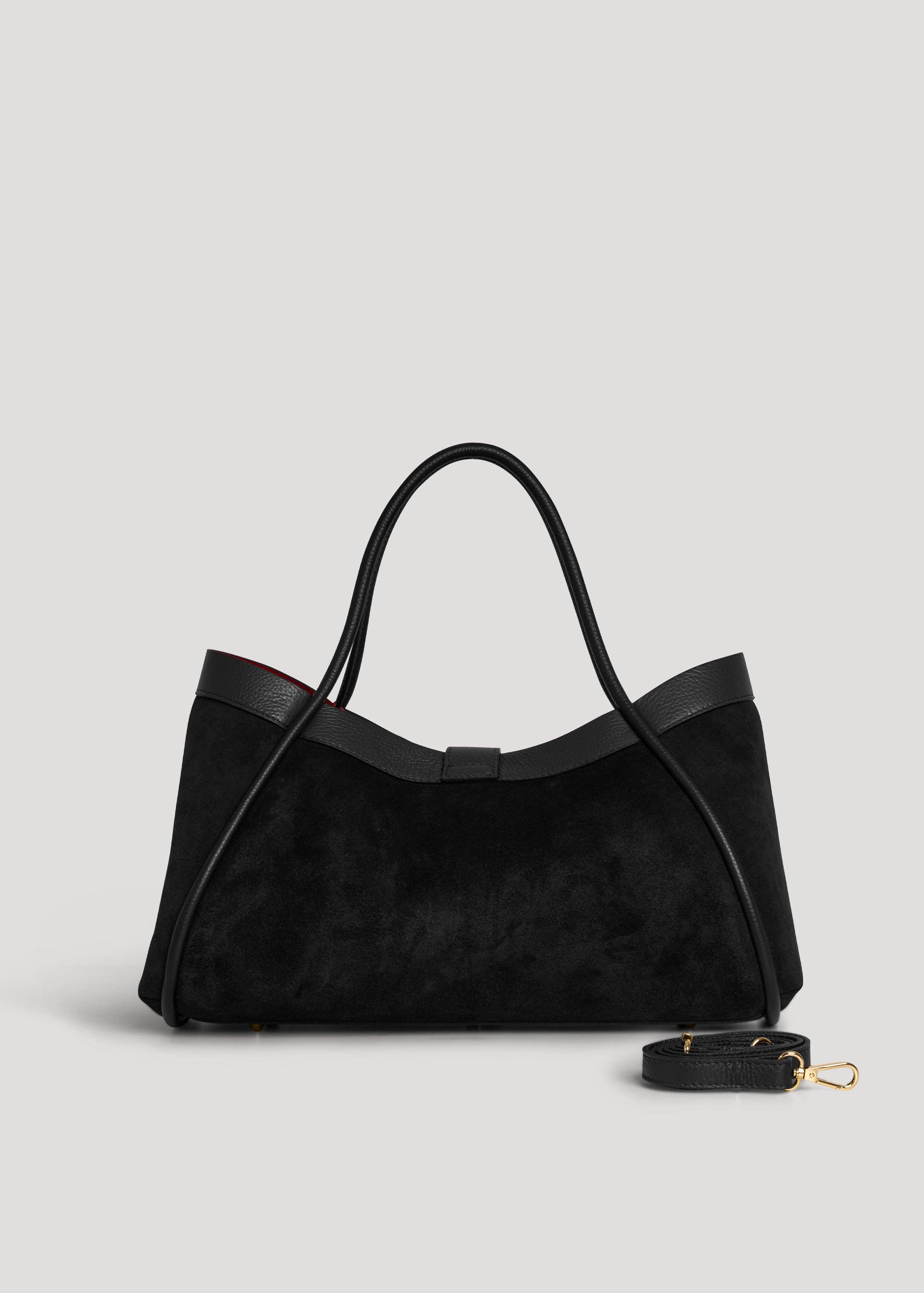 Prestige Milano - Wholesale Tote Bag - Women's - Borsa Mayfair in camoscio nero e pelle Togo2