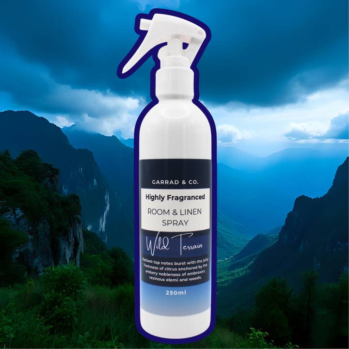 Wild Terrain Room and Linen Spray for wholesale by Garrad & Co