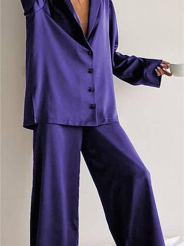 HIDDENBRAND - Wholesale Lounge Set - Women's - Silk pajama loungewear two piece set