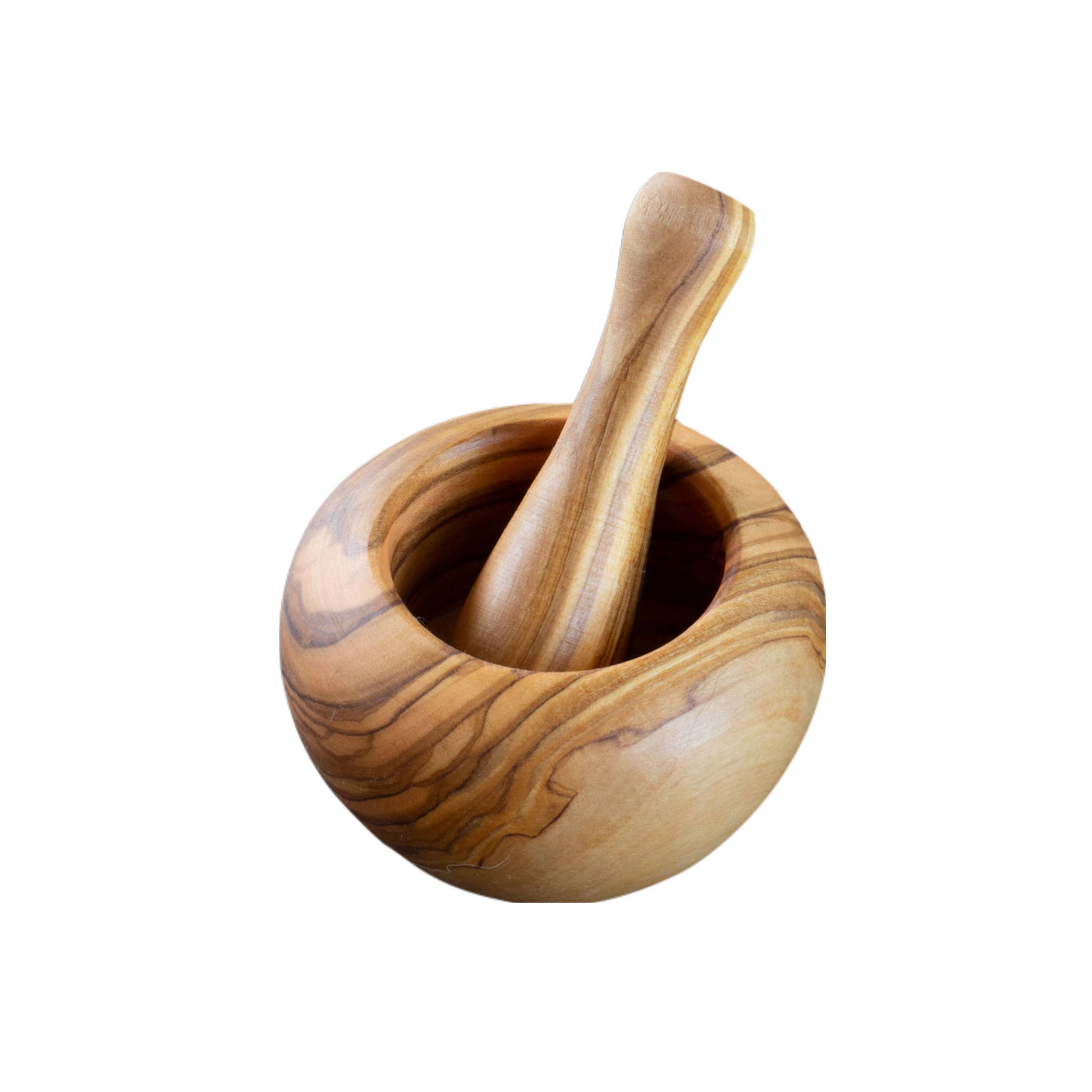 MEDITERRANEAN INSPIRED HOME DECOR & LIFESTYLE PRODUCTS - Wholesale Mortar & Pestle - SEGGIANO Mortar SMALL with pestle Olive Wood Handcrafted1