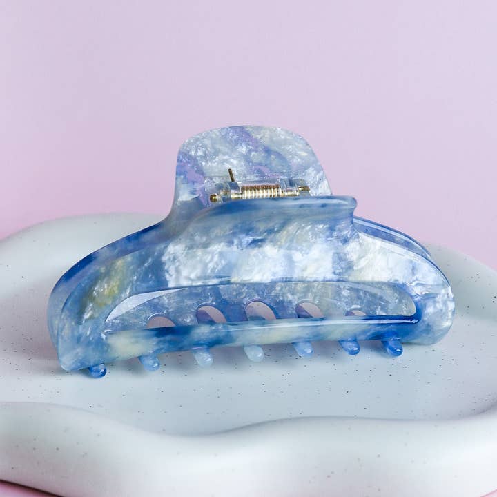 Lydia - Blåt hårspænde i acetat for engroshandel hos Horace Jewelry