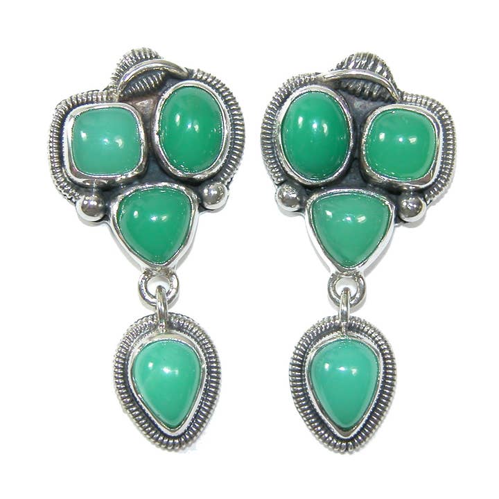 Chrysoprase sterling zilveren oorbel voor wholesale door Amy Kahn Russell