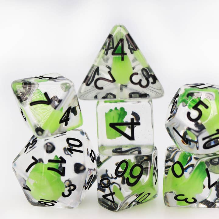 Foam Brain Games - Wholesale Dice - Acquisitions Inc Green Flame RPG Dice Set