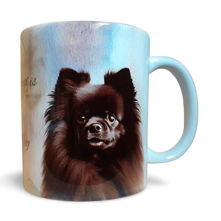Black Pomeranian Dog Mug for wholesale by Rockways Designs
