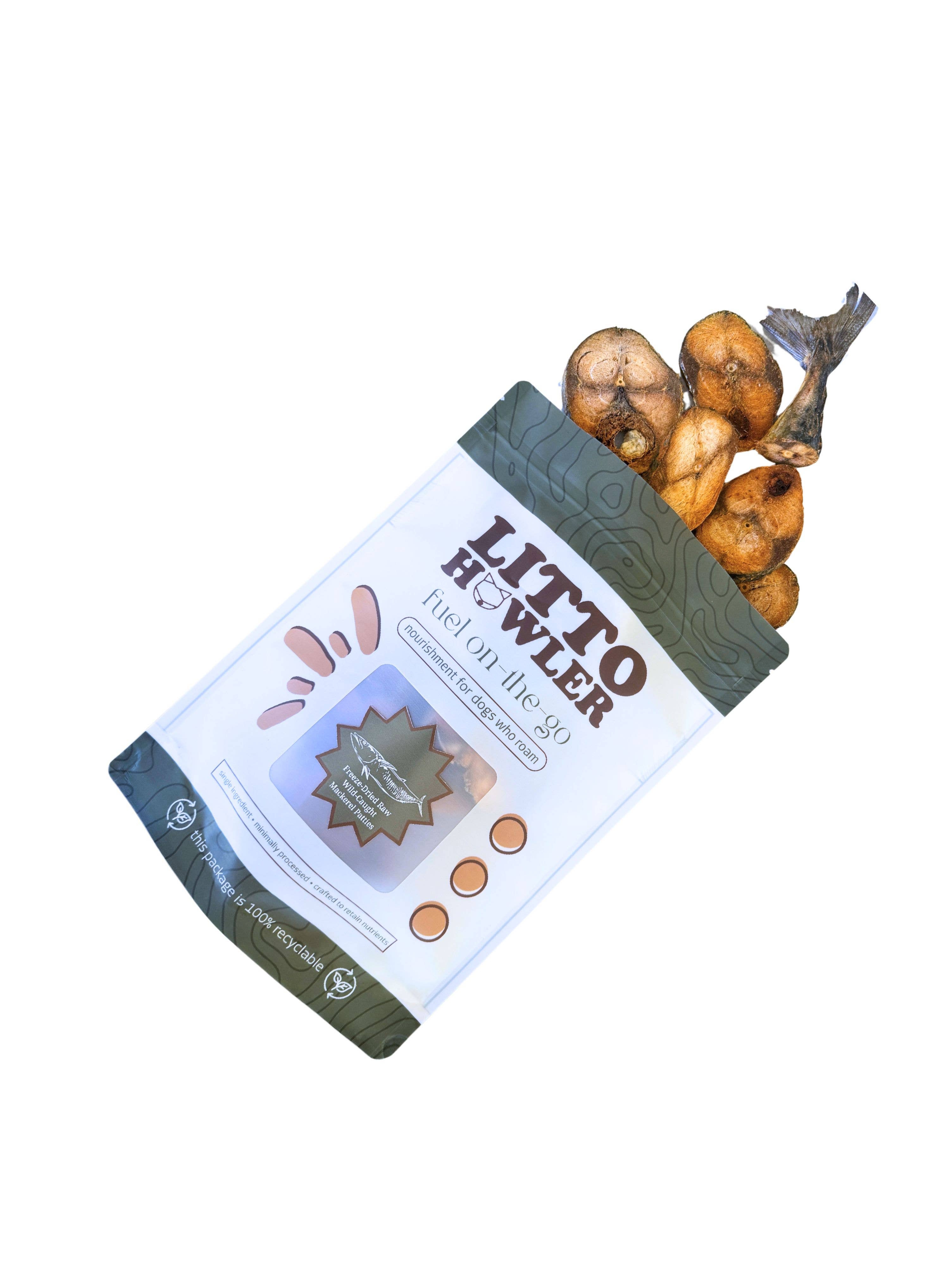 Litto Howler - Wholesale Pet Treats - Dog - Freeze Dried Raw Wild Caught Mackerel Patties | 2 oz0