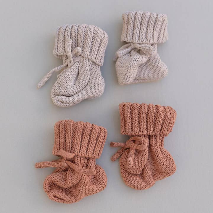 Organic Cotton Baby Booties for wholesale by Arbor Cove