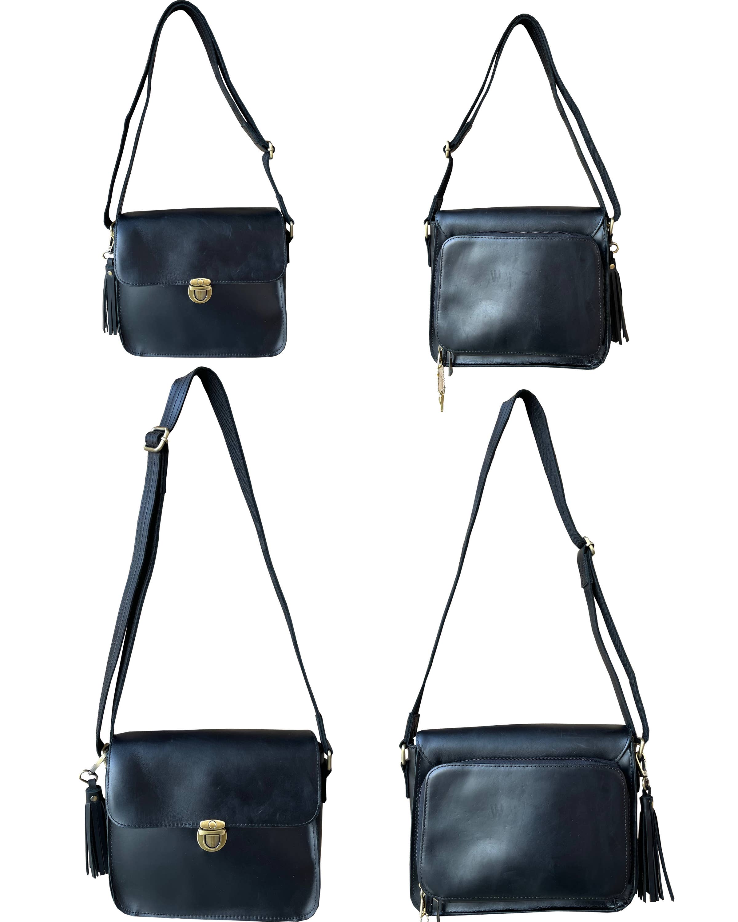 Roma Leathers, Inc. - Wholesale Crossbody Bag - Women's - Vintage leather crossbody shoulder bag with wire strap5