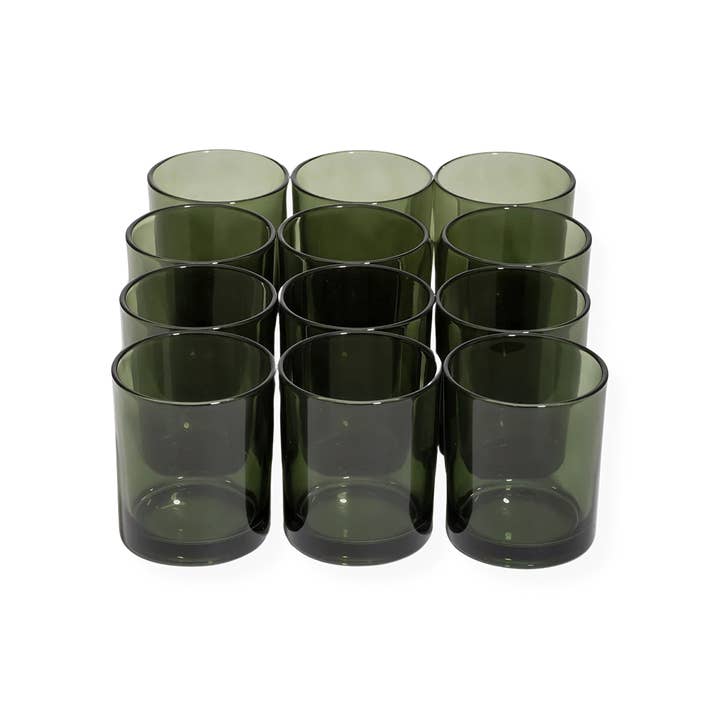 General Wax - Candle Making Supplies - Wholesale Candle Holder - 14 oz Havana Forest Green - Candle Making Glass 2