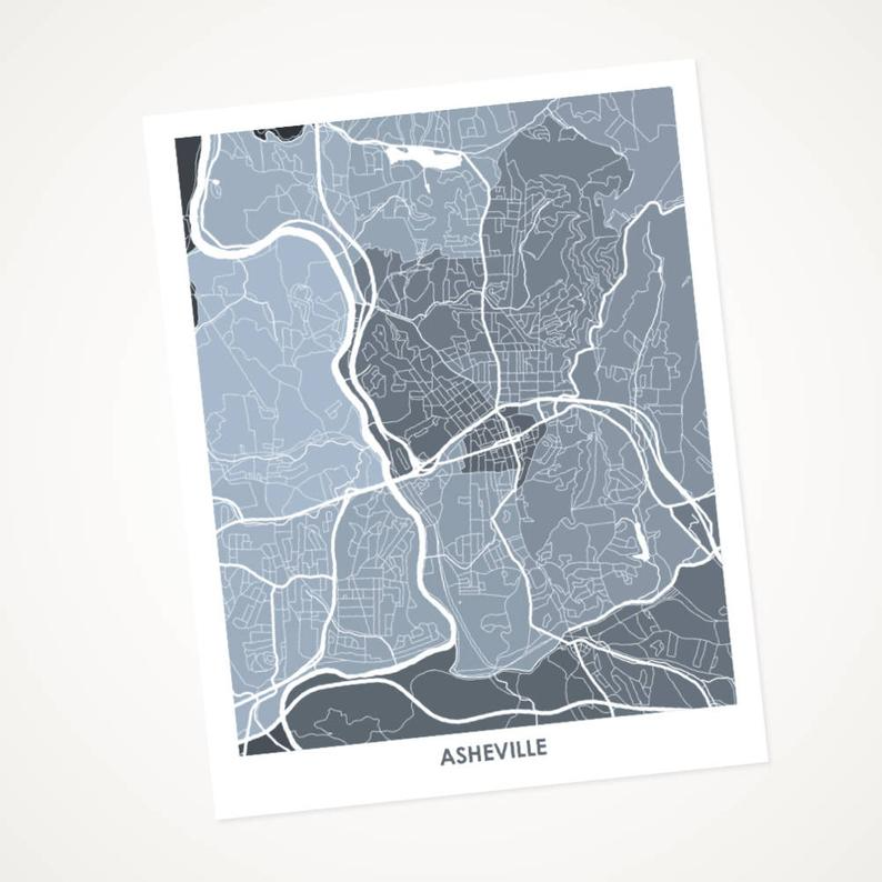 Juanita's Adventures - Wholesale Art Print - Juanitas Asheville Map Print7
