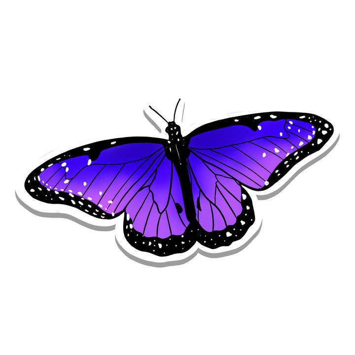Purple Butterfly | Animal | Waterproof Sticker | 3.5" for wholesale by Rebel and Siren Stickers