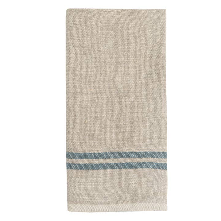 Caravan Home - Wholesale Tea Towel - Vintage Linen Natural/Blue Towels 20x30 - Set of 21