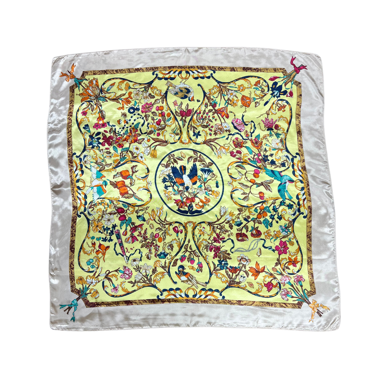 Lili Scarves (US Duty Free) - Wholesale Scarf - Women's - Bird Pattern Silk Touch Square Scarf4