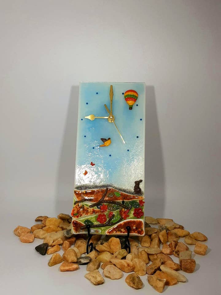 Orologio in vetro Midsummer Breeze per la vendita all'ingrosso da parte di Glasstopia