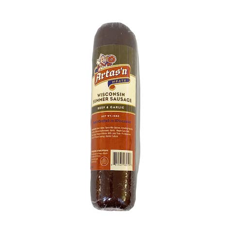 Beef & Garlic Summer Sausage 12oz for wholesale by Artas'n Meats, LLC