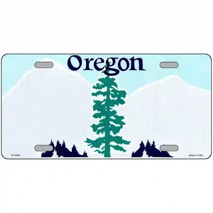 Oregon Novelty State Blank Metal License Plate for wholesale by Smart Blonde