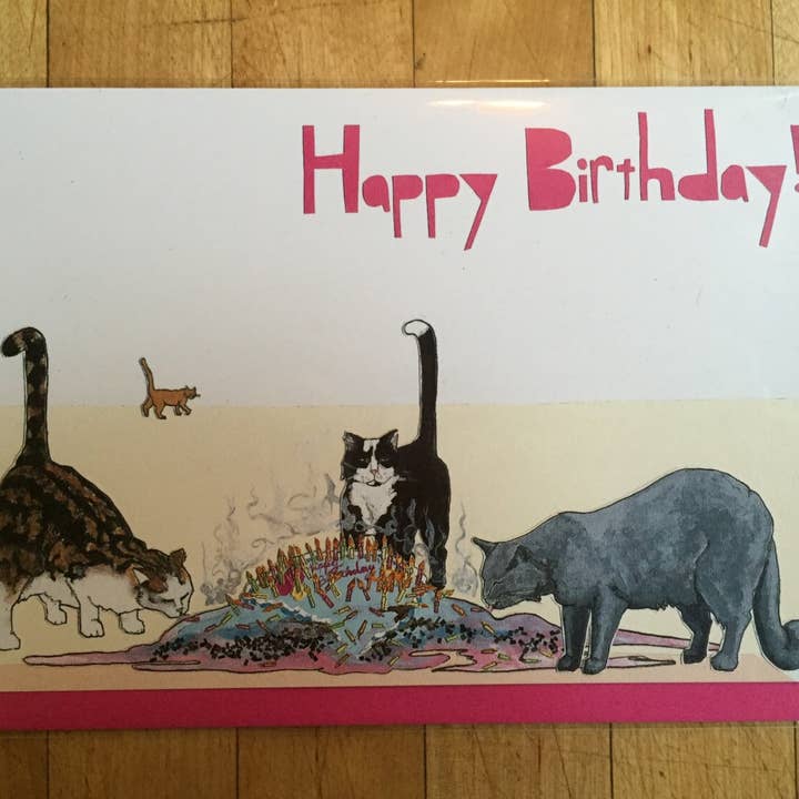 Sunde White Industries - Wholesale Birthday Card - Ice Cream Cake Cats Birthday Card1