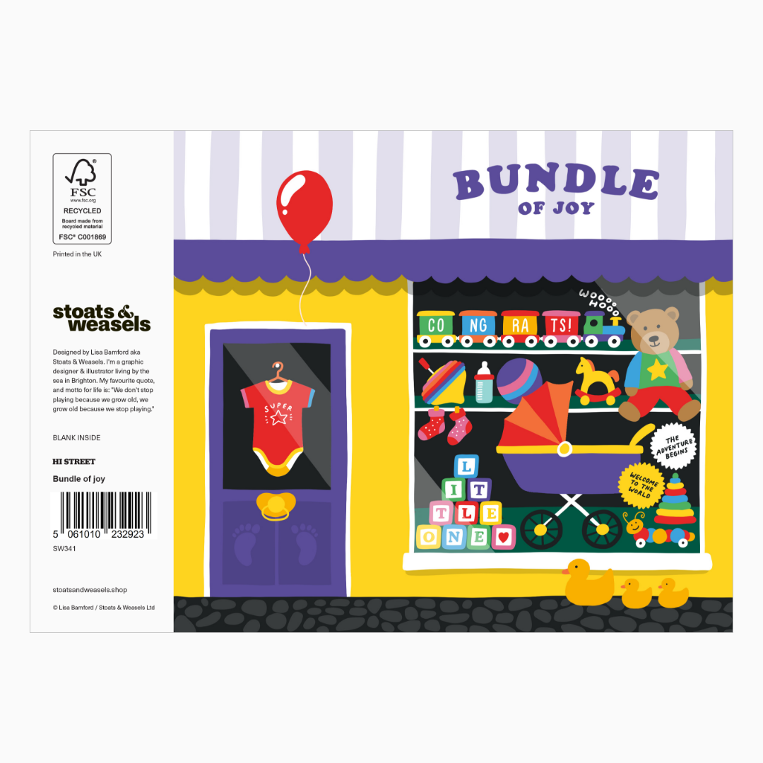 Stoats & Weasels - Wholesale Baby Card - Bundle of joy – New baby card1