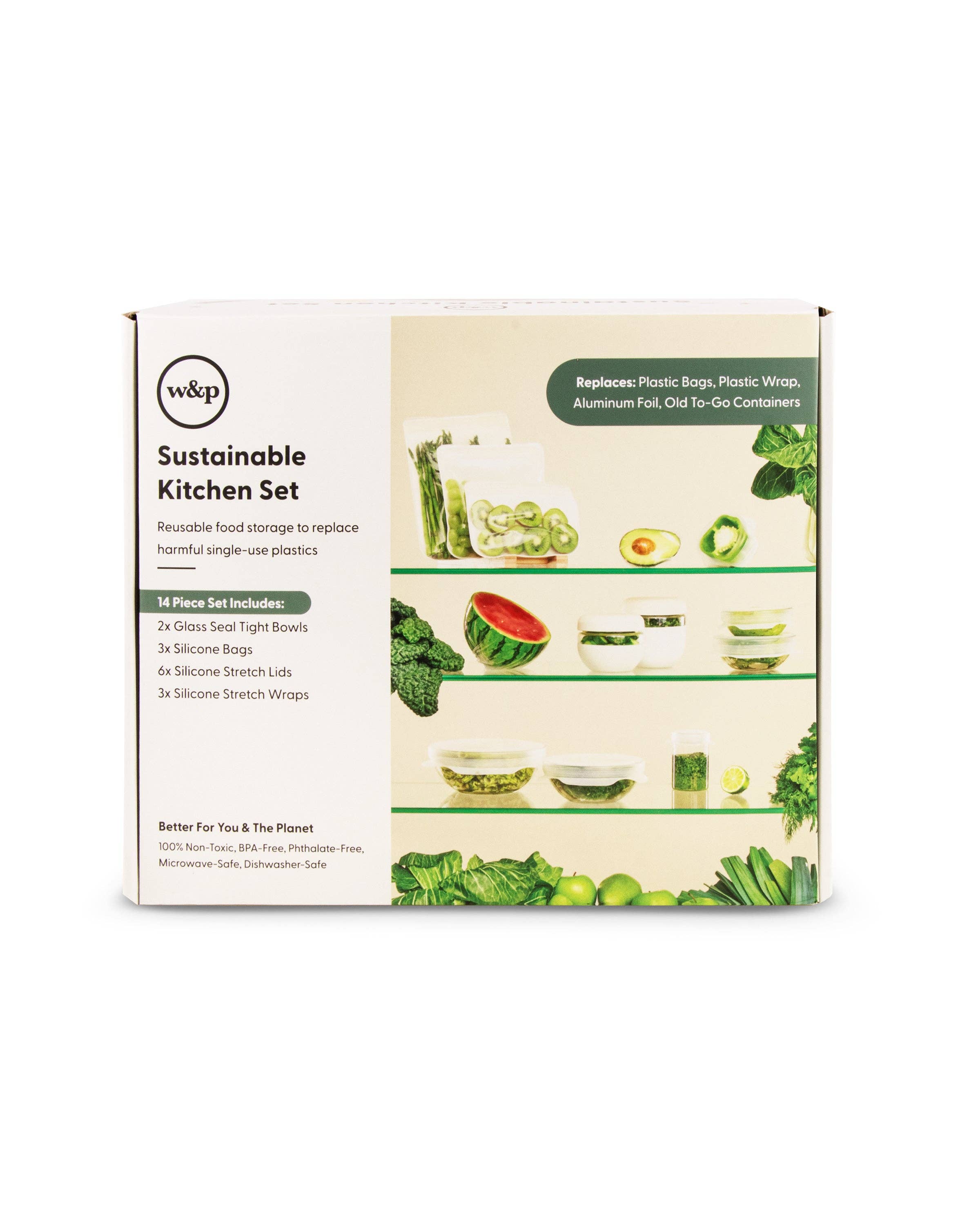 W&P – wholesale Food storage container – 14-Piece Sustainable Kitchen Set1