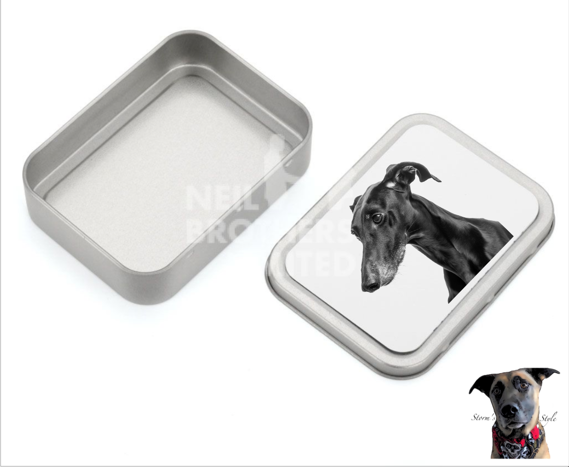 Storms Style - Vente Bocal à friandises – chien - Boîte à friandises en métal pour petit chien noir et gris - de nombreuses races27