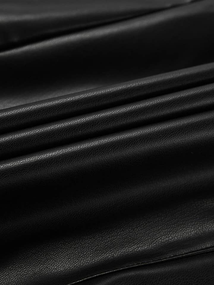 BLACK Faux Leather Maxi Skirt for wholesale on Faire13