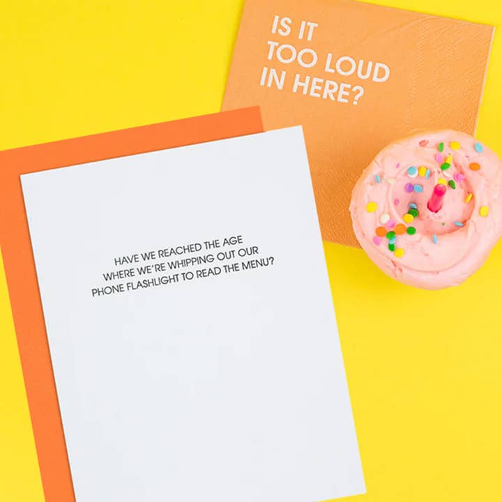 Chez Gagné - Wholesale Birthday Card - Years Old: Read Menu With Phone Flashlight - Funny Birthday Card2