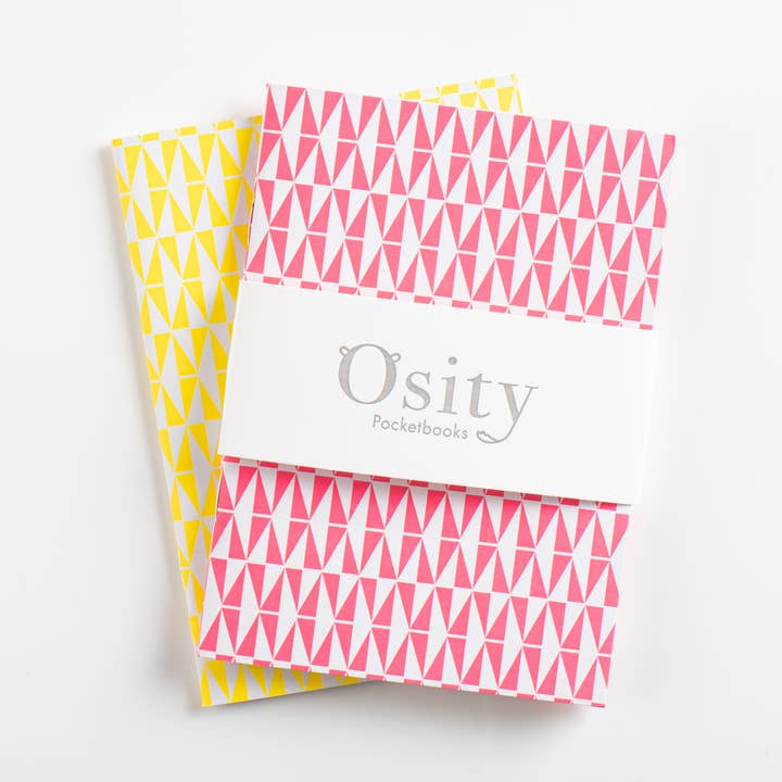 Confezione da 2 quaderni flash, giallo luminoso e rosa acceso per la vendita all'ingrosso da parte di Osity